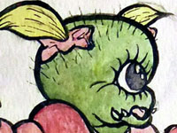 Cyclops Little Girl - Watercolor